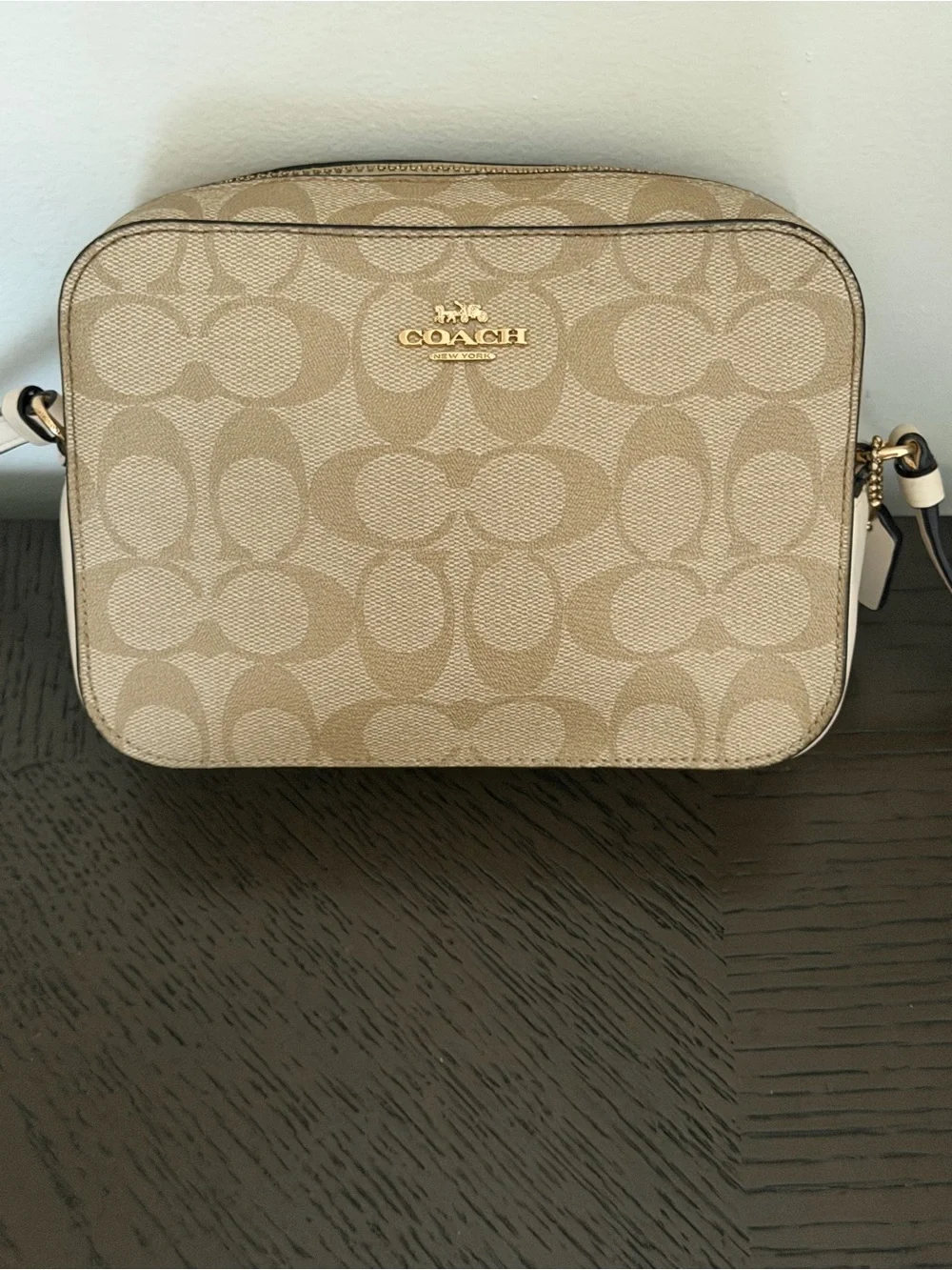 Coach Mini Camera Crossbody bag | Signature Canvas - Light Khaki/Chalk